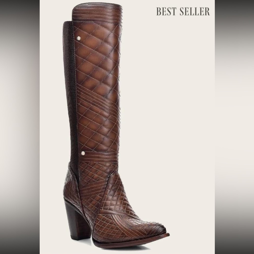CUADRA Elegant Brown Quilted Women's Boots - Genuine Leather